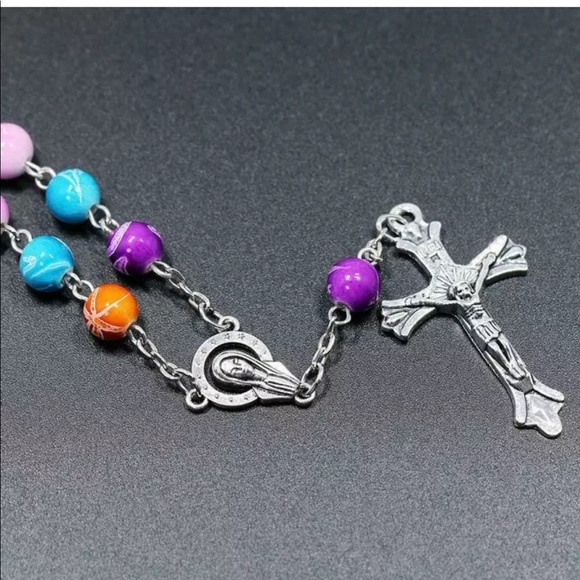 Rosary color Jesus bracelet charm - Picture 3 of 6